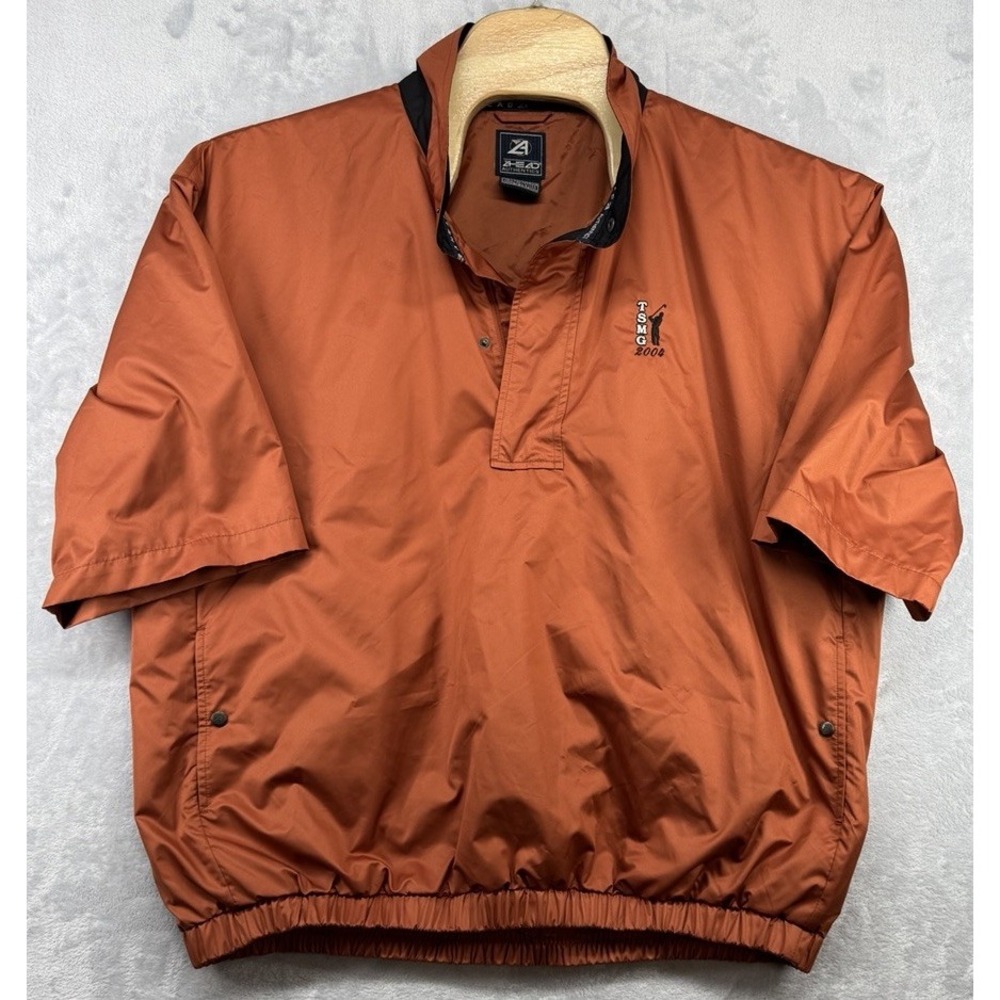 Vintage Ahead Authentics Golf Windbreaker 1/4 Snap TSMG 2004 Orange Men's XL